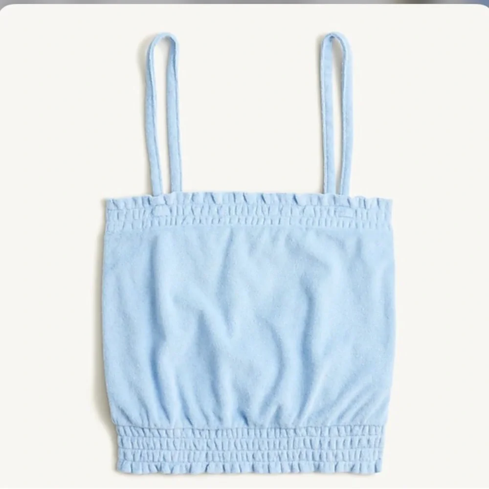 J. Crew‎ NWT Smocked Towel Terry Tank - Hydrangea Blue